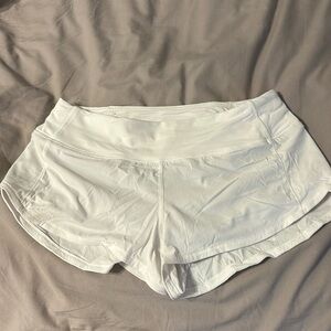 White Lululemon size: 4 Low rise speed up shorts